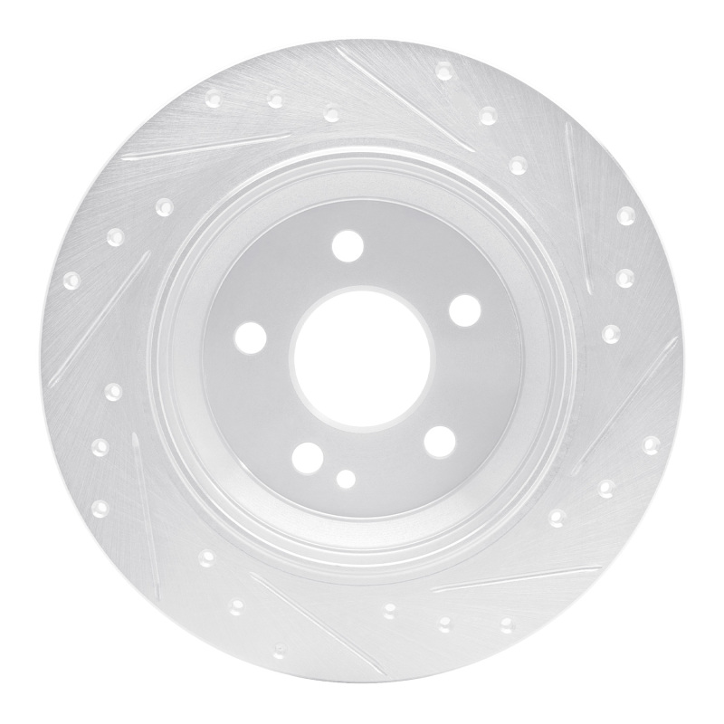 Mercedes-Benz Viano Brake Rotor (1) - Rear Left - R1 Concepts - Drilled & Slotted - Silver - `16-`23